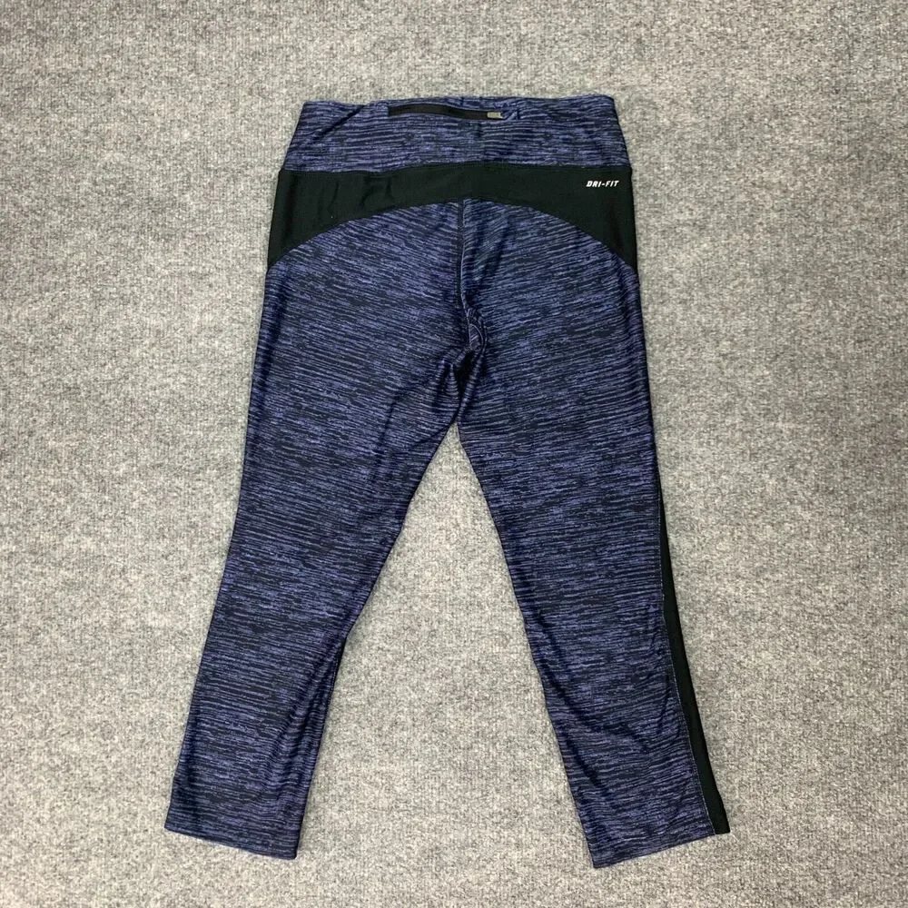 Nike Dri Fit Capri Leggings Womens S Small Running Reflective Cropped *READ